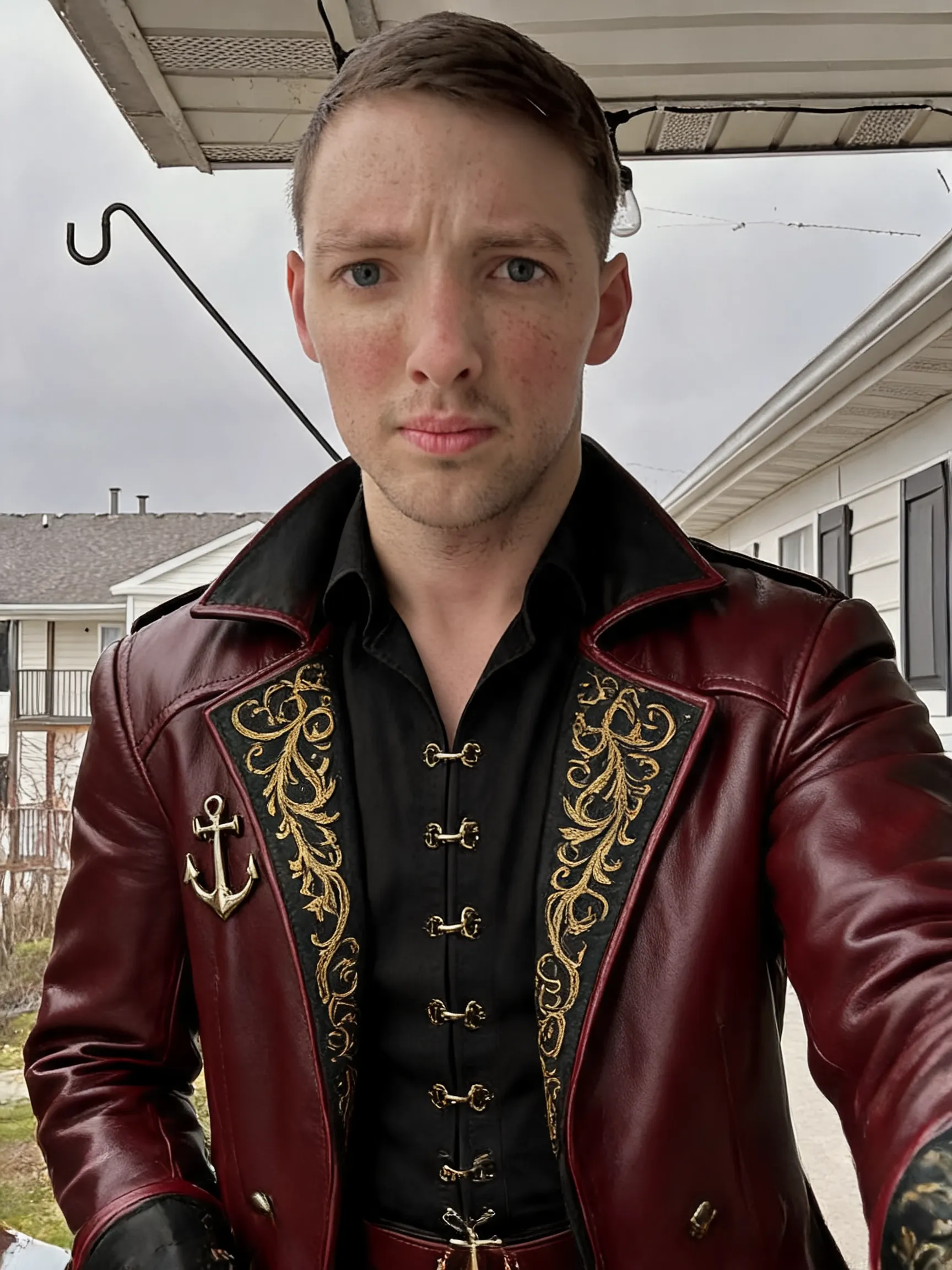 Try this clothing item on the person in the photo.