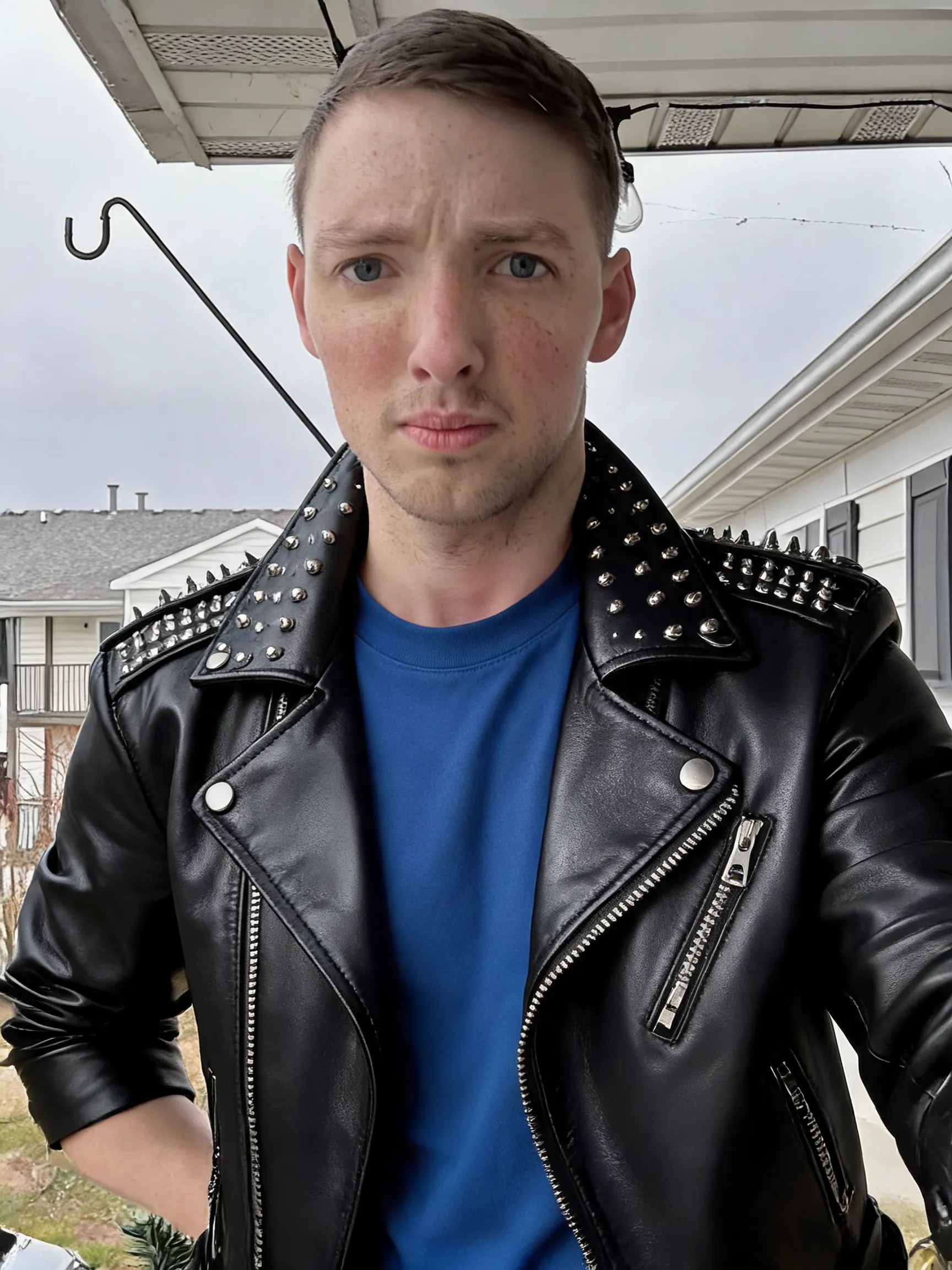 Try this clothing item on the person in the photo.