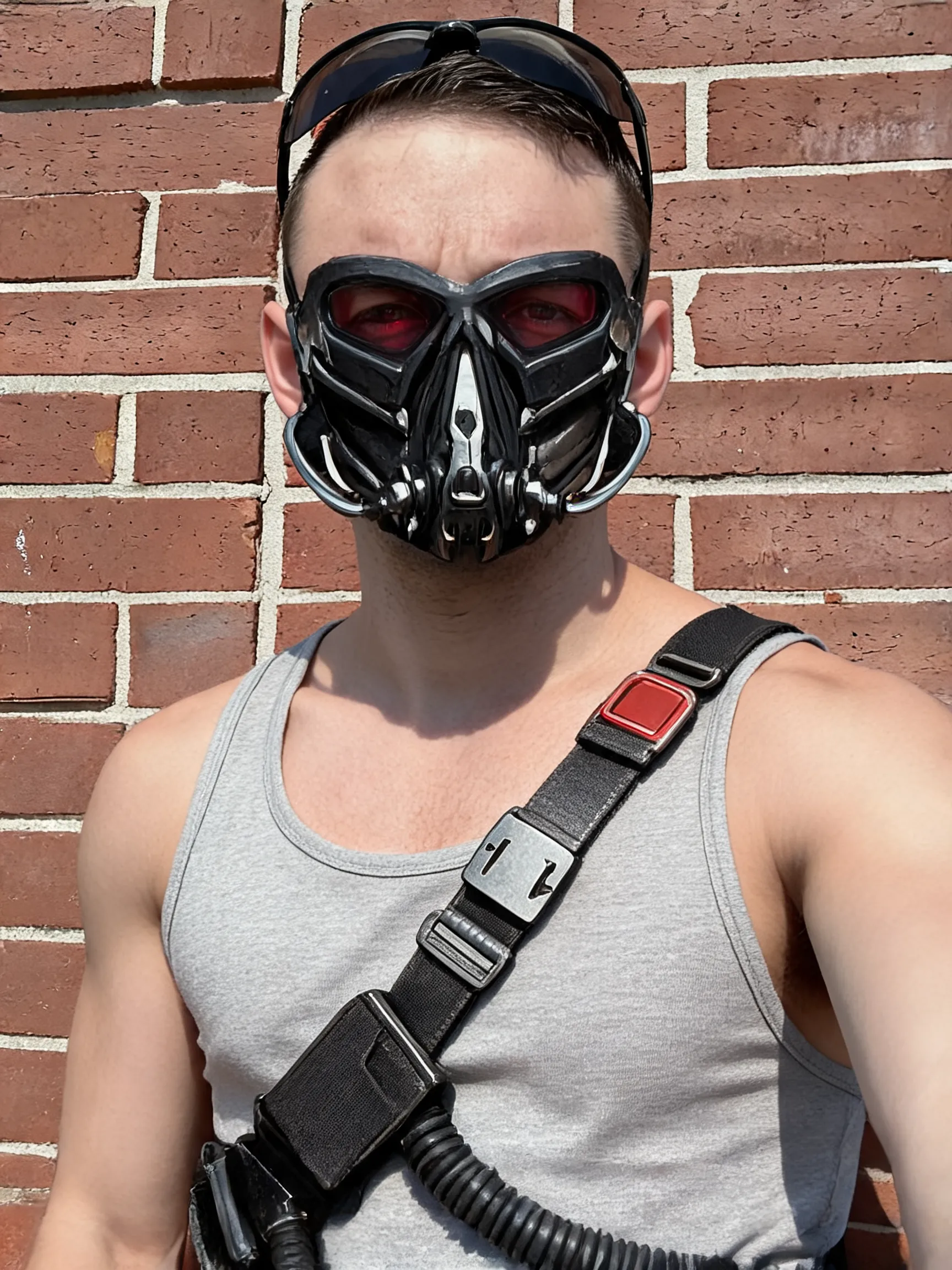 Try this clothing item on the person in the photo.