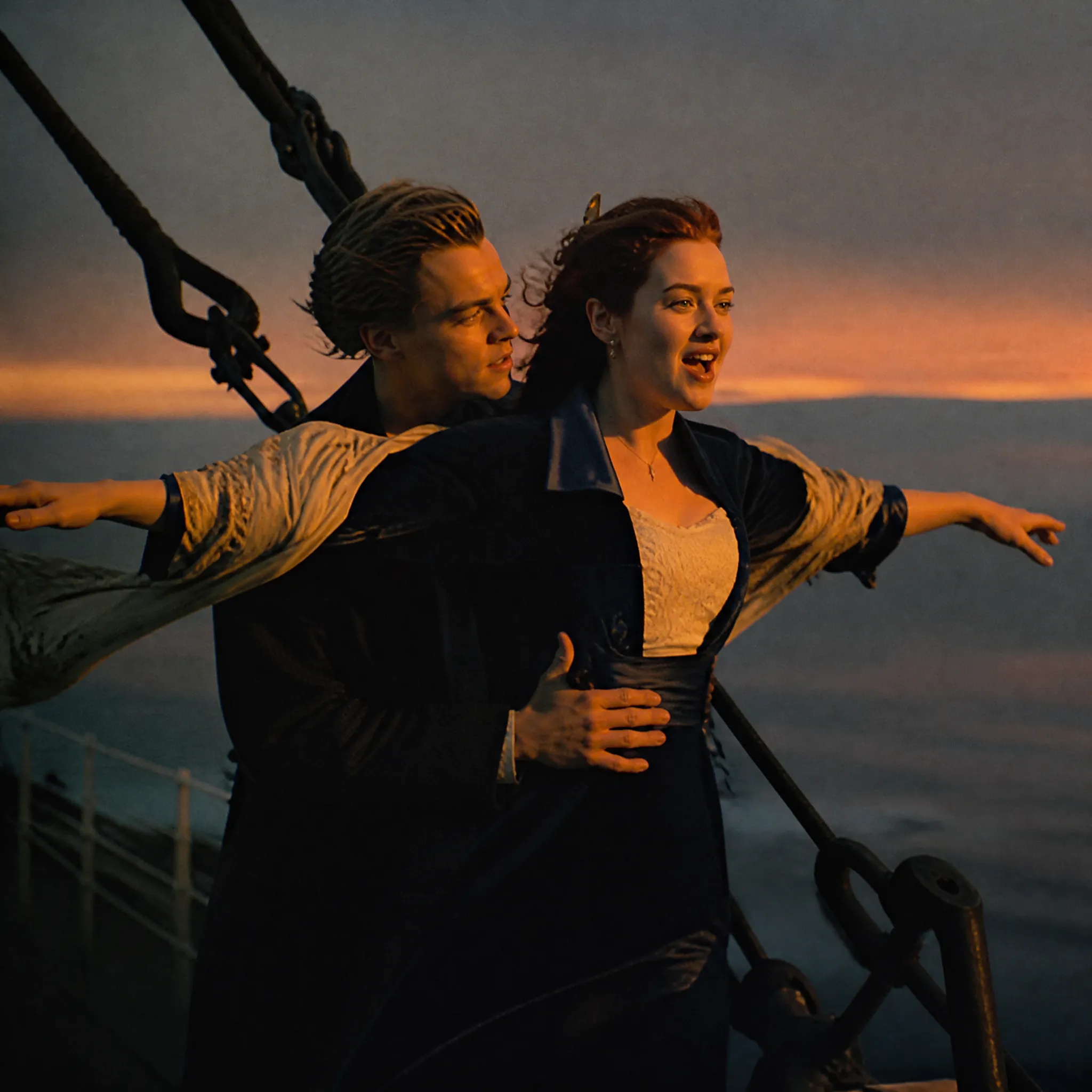 The I'm the king of the world scene from Titanic