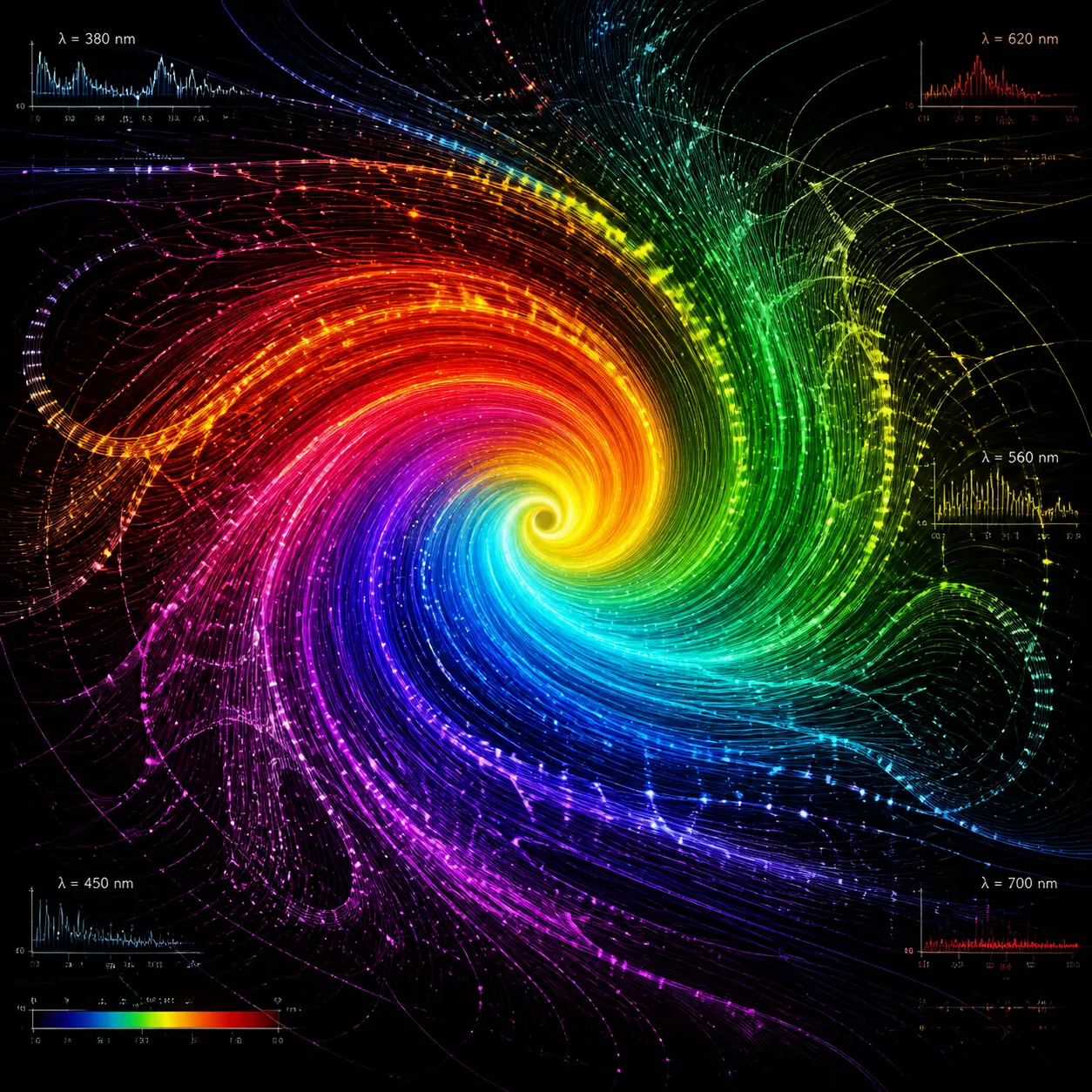 Spectral decomposition rainbow vortex