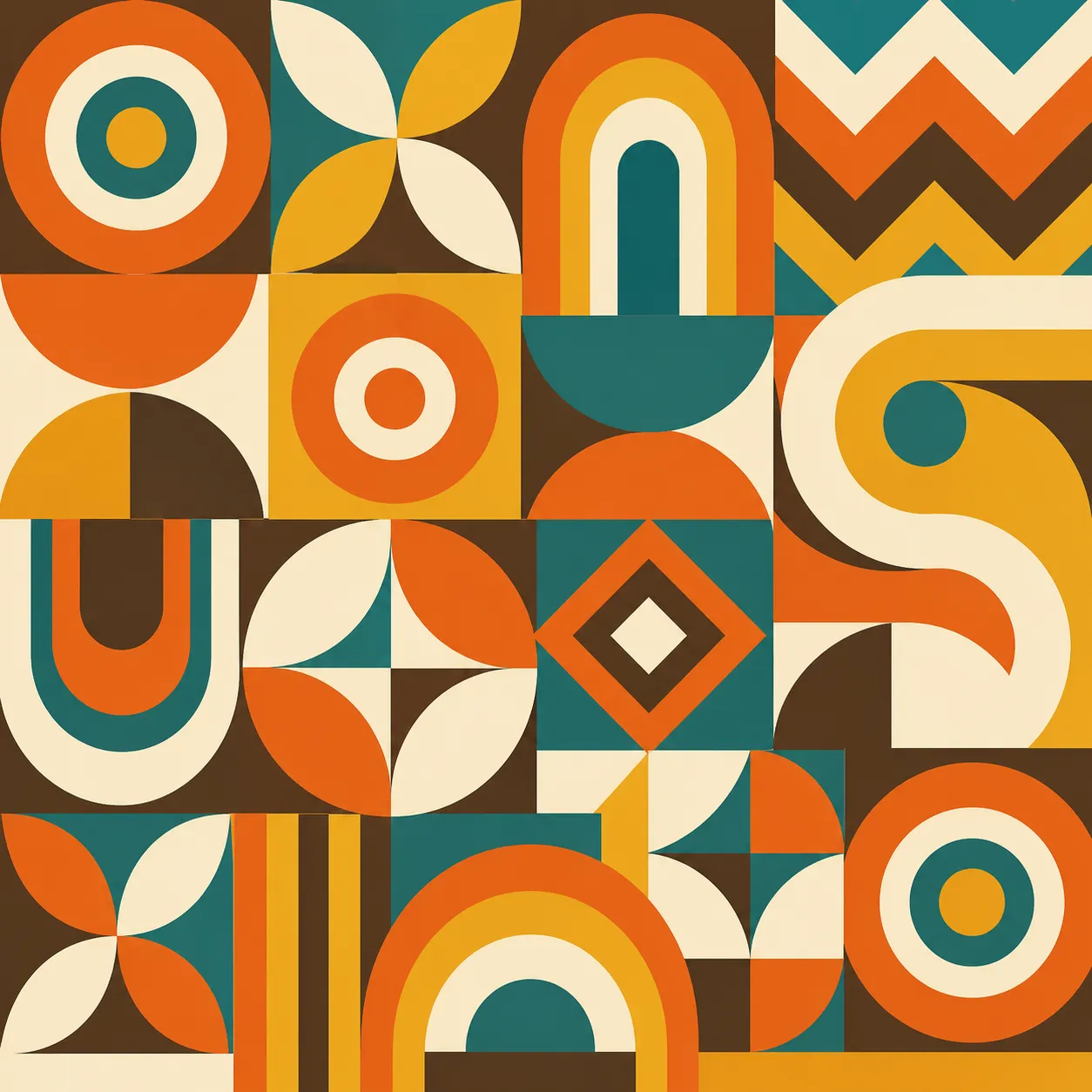 Retro-style geometric patterns
