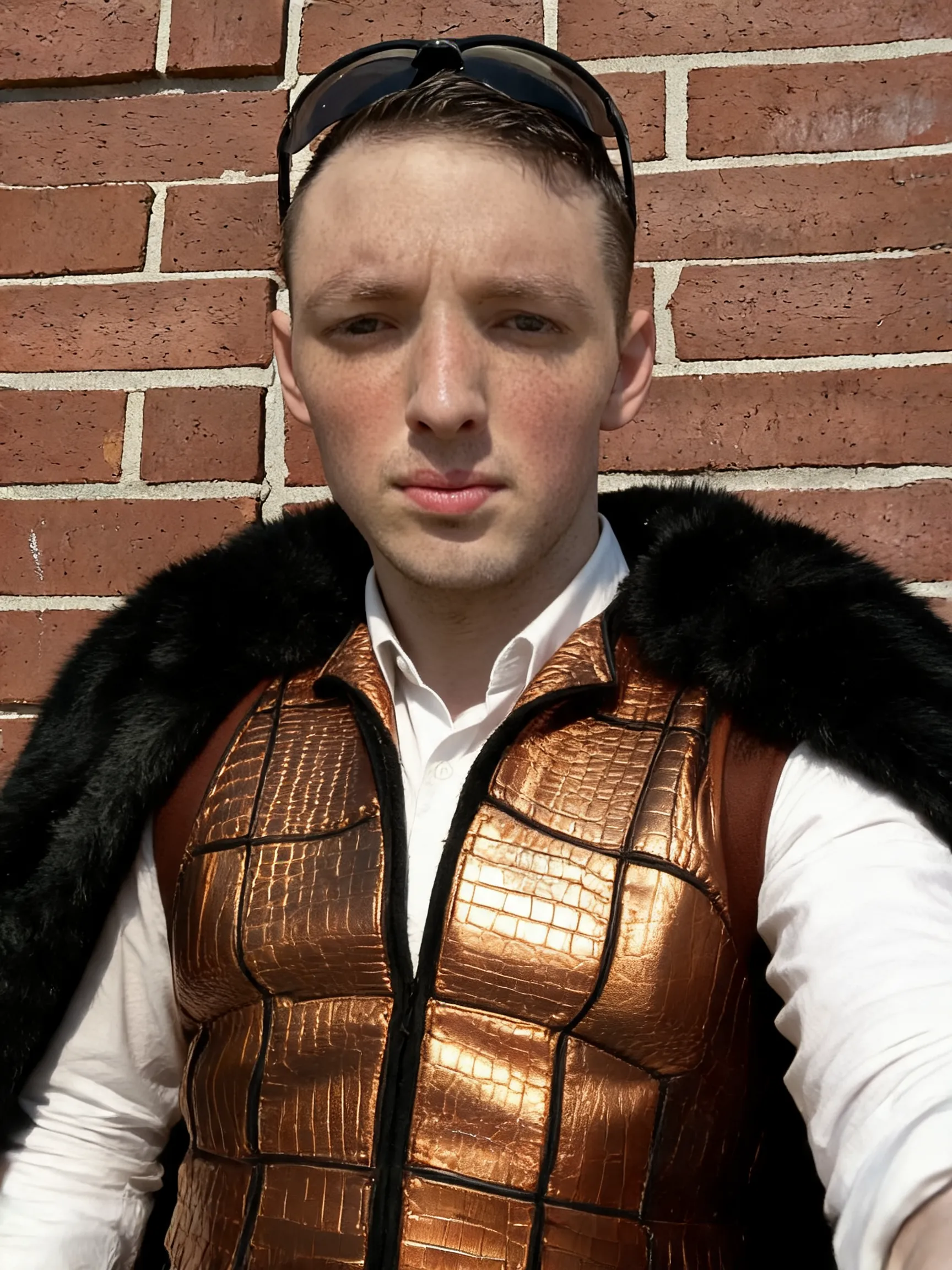 Try this clothing item on the person in the photo.