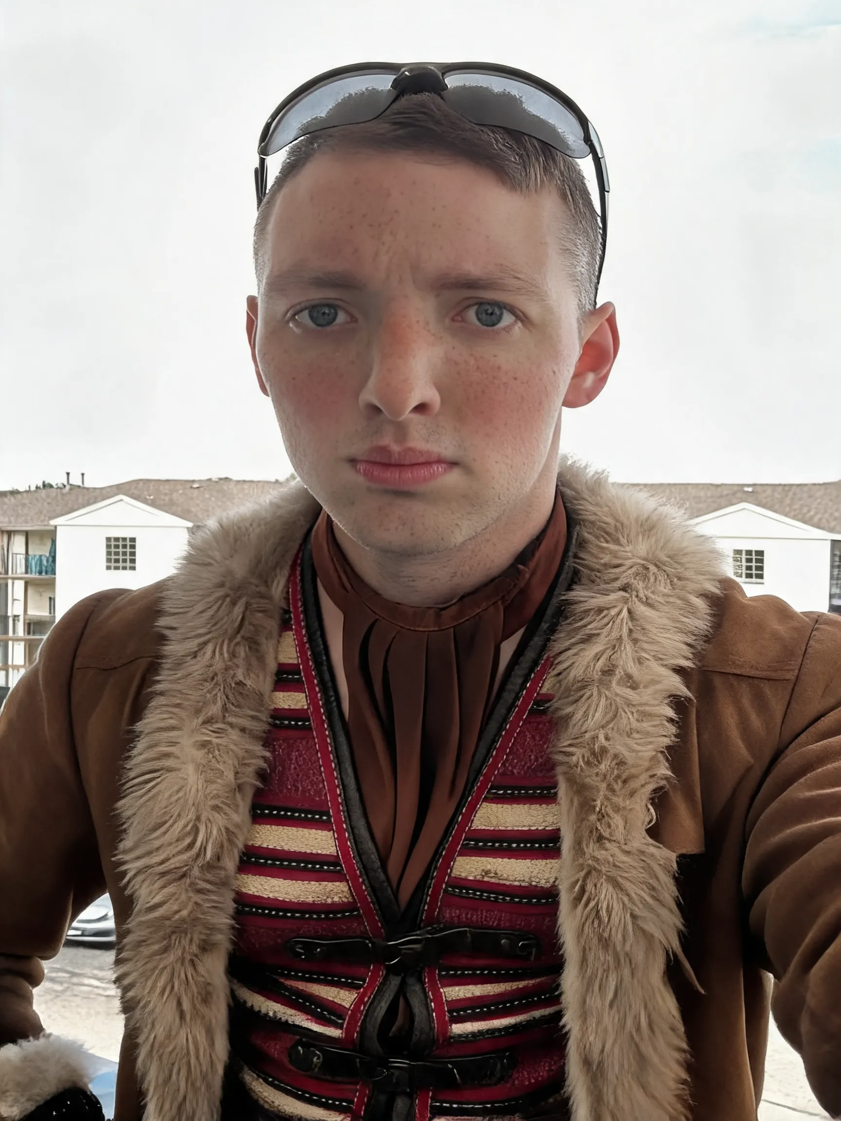 Try this clothing item on the person in the photo.