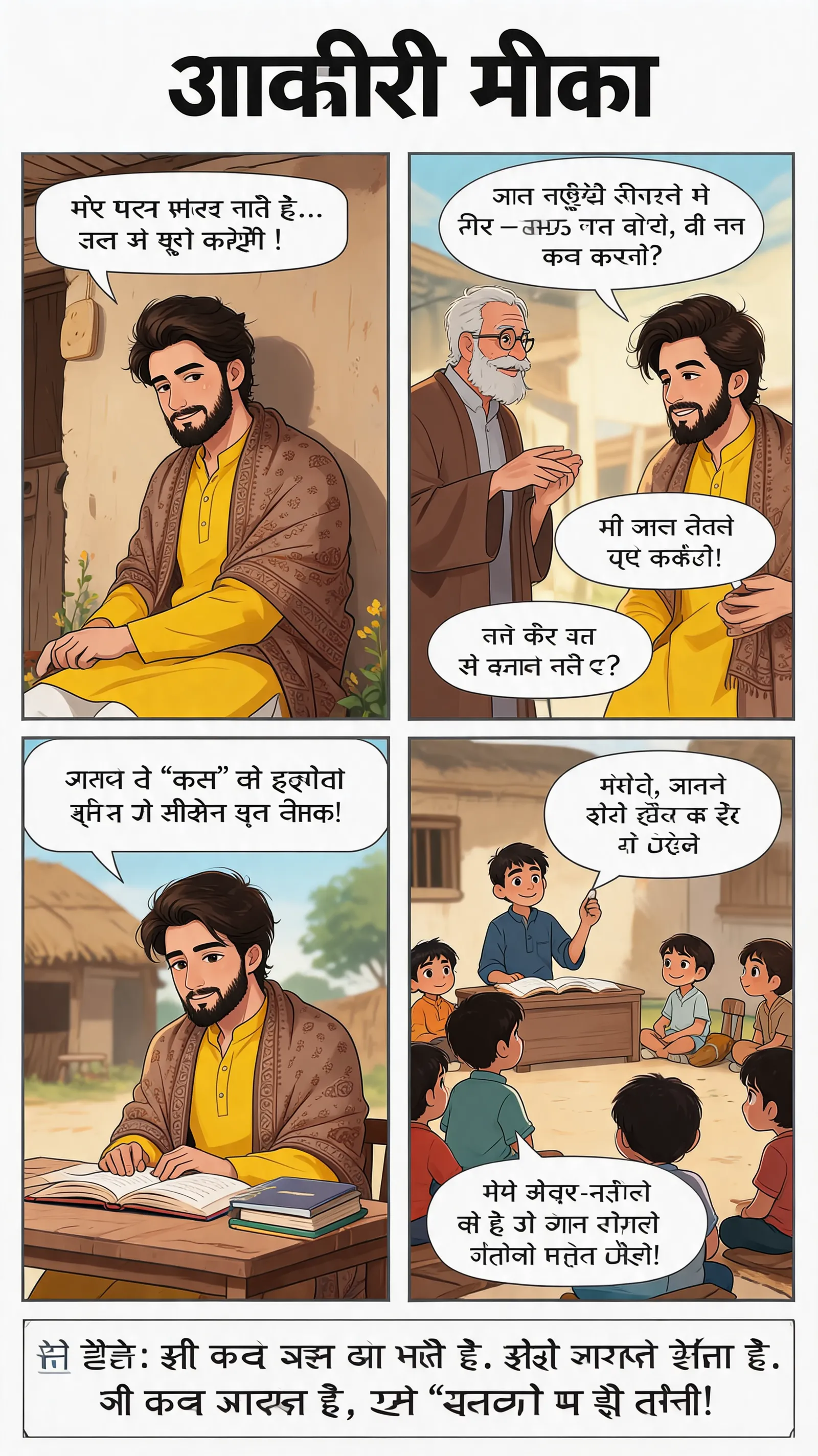 कहानी: “आखिरी मौका” एक छोटे से गाँव में आरव नाम का एक लड़का रहता था। वह हमेशा कहता था, “मेरे पास समय नहीं है… मैं कल से शुरू करूँगा।” पढ़ाई हो, कोई नया काम सीखना हो या अपने सपने के लिए मेहनत करना—वह हर चीज़ कल पर छोड़ देता। एक दिन गाँव में एक बूढ़े शिक्षक आए। उन्होंने आरव से पूछा, “अगर तुम्हें जिंदगी में सिर्फ एक साल और मिले, तो तुम क्या करोगे?” आरव ने तुरंत कहा, “मैं अपना सपना पूरा करूँगा।” शिक्षक मुस्कुराए और बोले, “तो फिर आज से क्यों नहीं?” आरव के पास कोई जवाब नहीं था। उस दिन पहली बार उसे समझ आया कि इंसान के पास सबसे कीमती चीज़ पैसा नहीं, समय है। अगले दिन से आरव ने रोज़ थोड़ा-थोड़ा सीखना शुरू किया। शुरुआत मुश्किल थी, कई बार वह असफल हुआ, लेकिन उसने “कल” का इंतज़ार करना छोड़ दिया। कुछ साल बाद वही आरव अपने गाँव के बच्चों को पढ़ाने लगा। एक बच्चा उससे पूछ बैठा, “गुरुजी, आपने इतना सब कैसे कर लिया?” आरव मुस्कुराया और बोला— “मैंने अपनी जिंदगी बदलने के लिए किसी बड़े मौके का इंतज़ार नहीं किया… मैंने छोटे-से मौके को ही अपना पहला कदम बना लिया।” सीख: सही समय कभी आता नहीं है। सही समय बनाना पड़ता है। जो काम जरूरी है, उसे “कल” पर मत छोड़ो—क्योंकि कल सिर्फ एक उम्मीद है, आज हमारे हाथ में है।