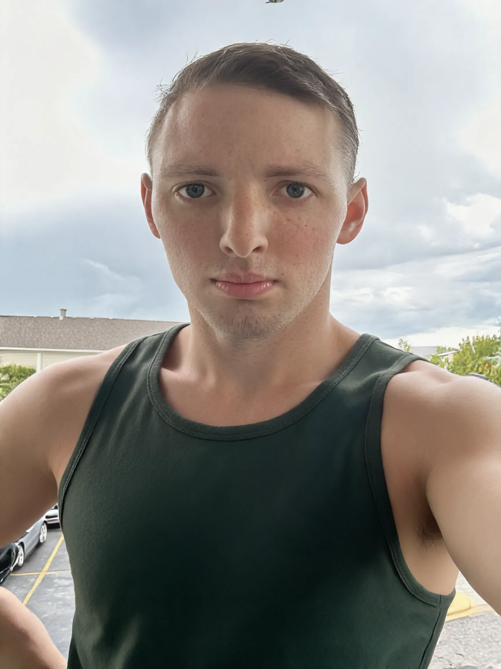 Try this clothing item on the person in the photo.
