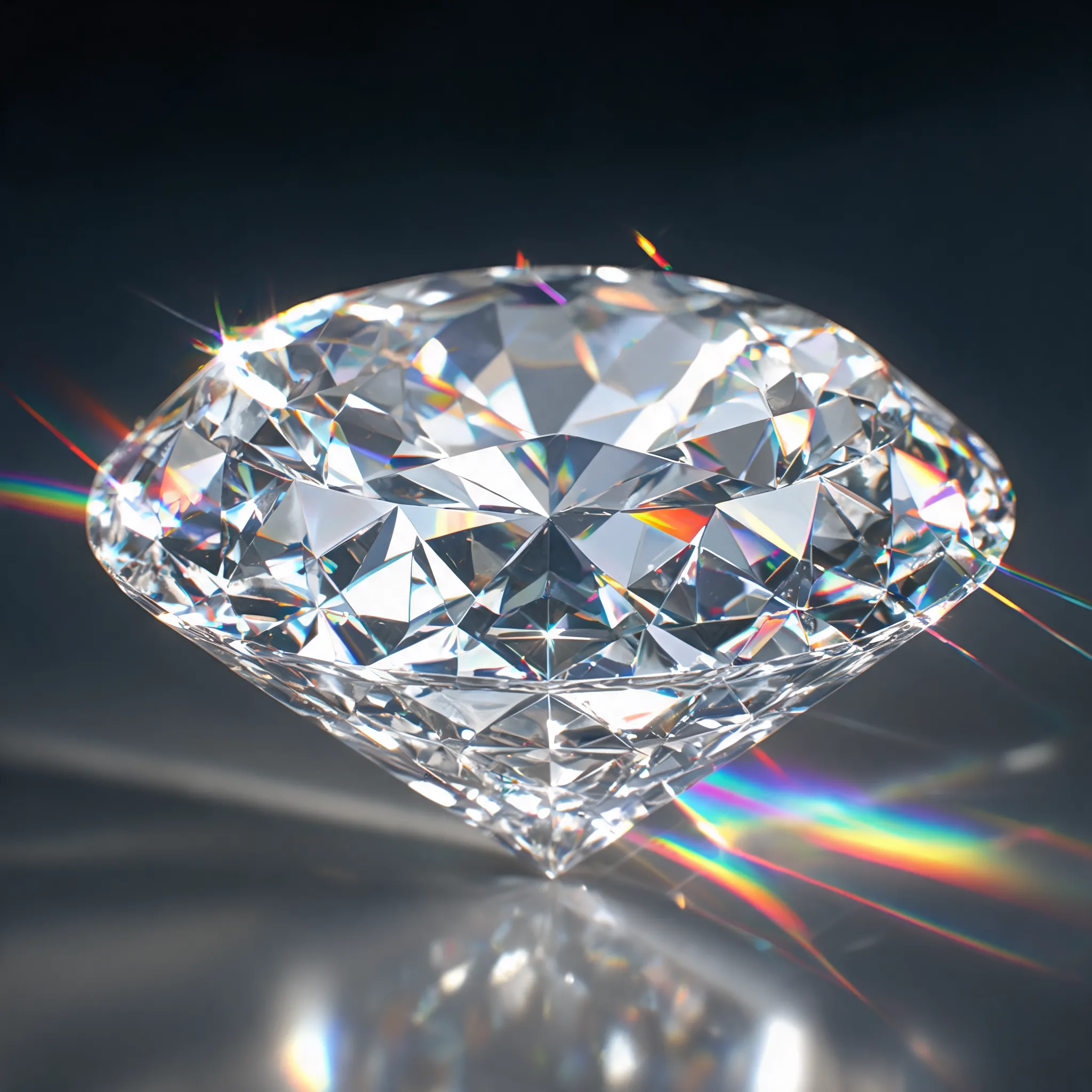 A massive diamond with light-reflecting facets