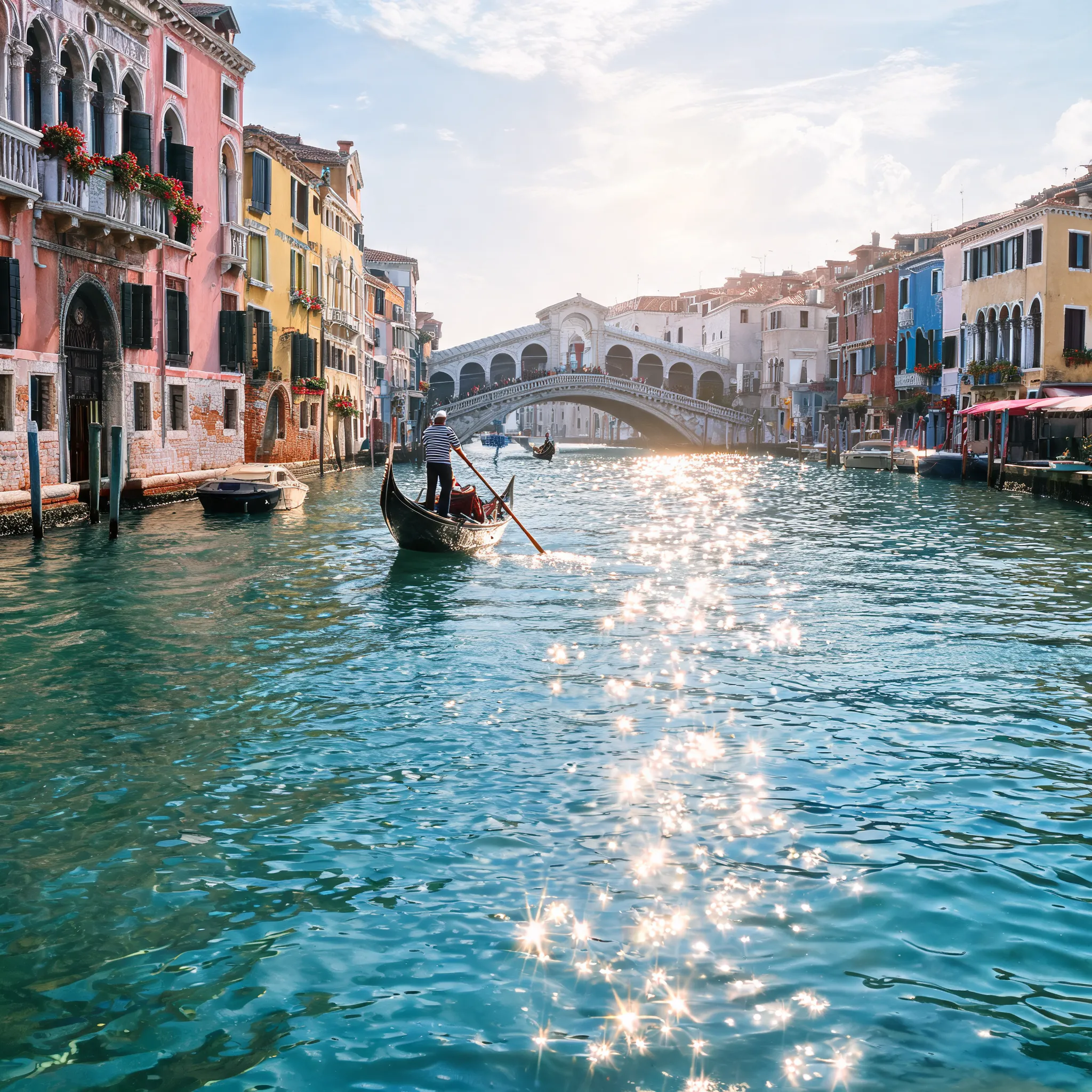 Shimmering canals of Venice
