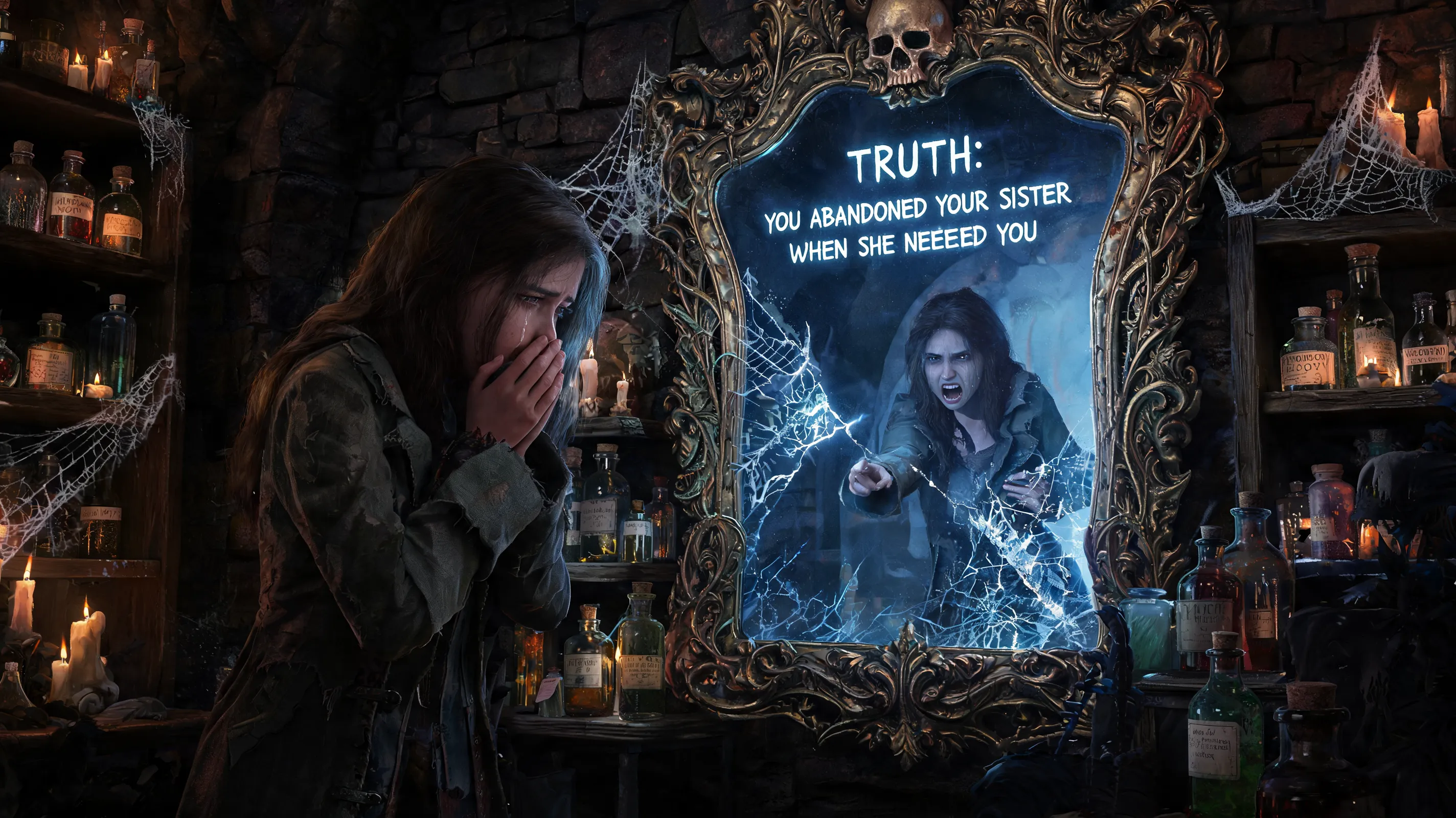 The Ornate Mirror in the apothecary’s cellar doesn't just ask questions—it forces you to answer a truth you've been avoiding. For your character, what is that personal truth, and what happens when they refuse to say it?