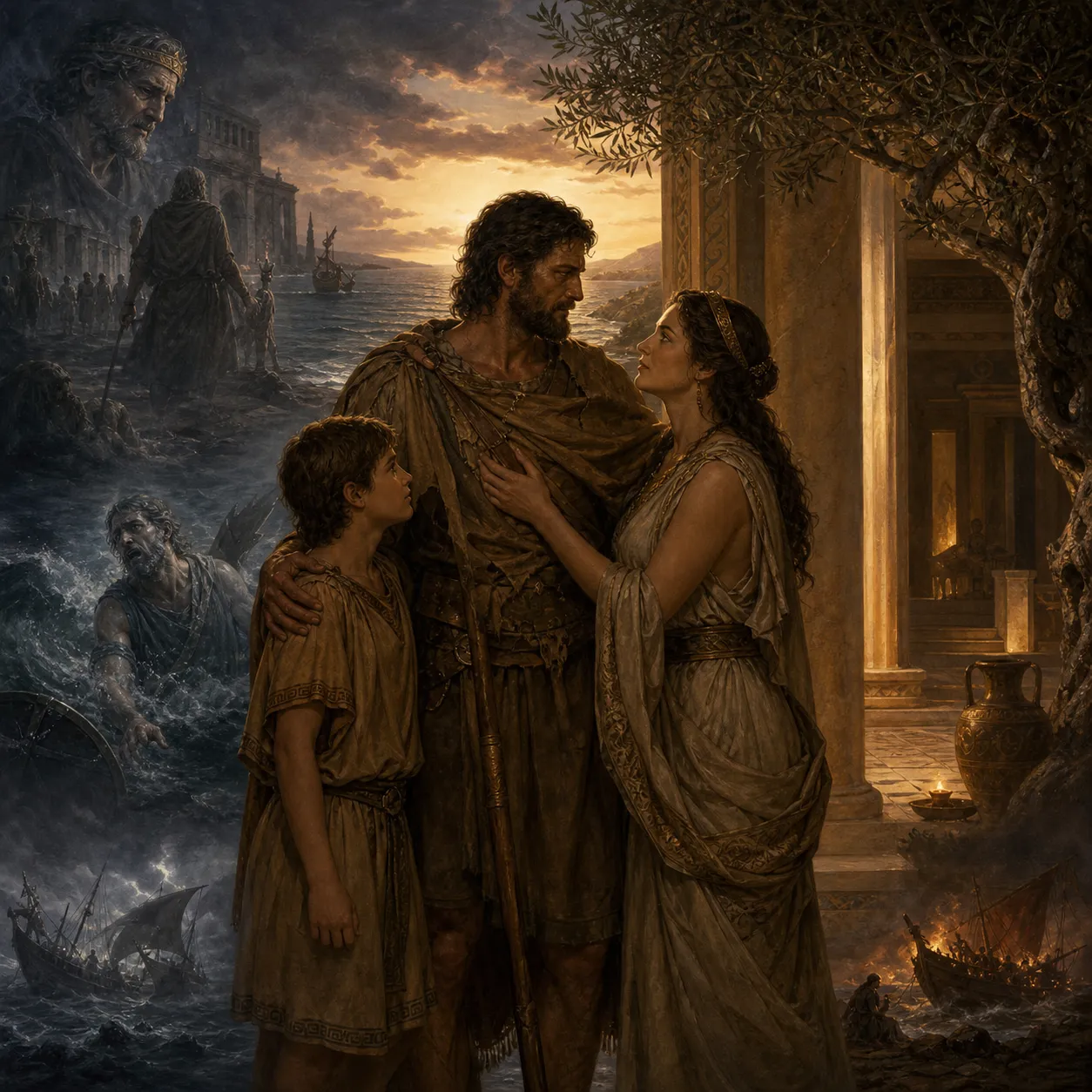 Examine the theme of nostos (homecoming) in The Odyssey. How does Homer define "home" beyond a physical place? Consider how Odysseus’s identity as a husband, father, and king is restored or transformed upon his return to Ithaca. Contrast his journey home with the failed homecomings of other Greek heroes from the Trojan War.