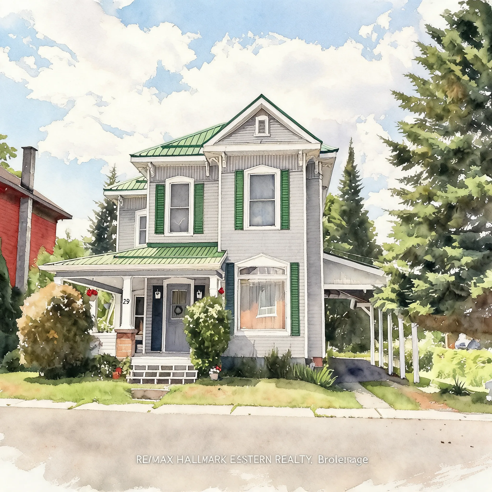 https://image.vidoly.ai/uploads/20260828/kileys%20house_9fb8aa87.jpg remove the car. make it into a watercolor picture.
