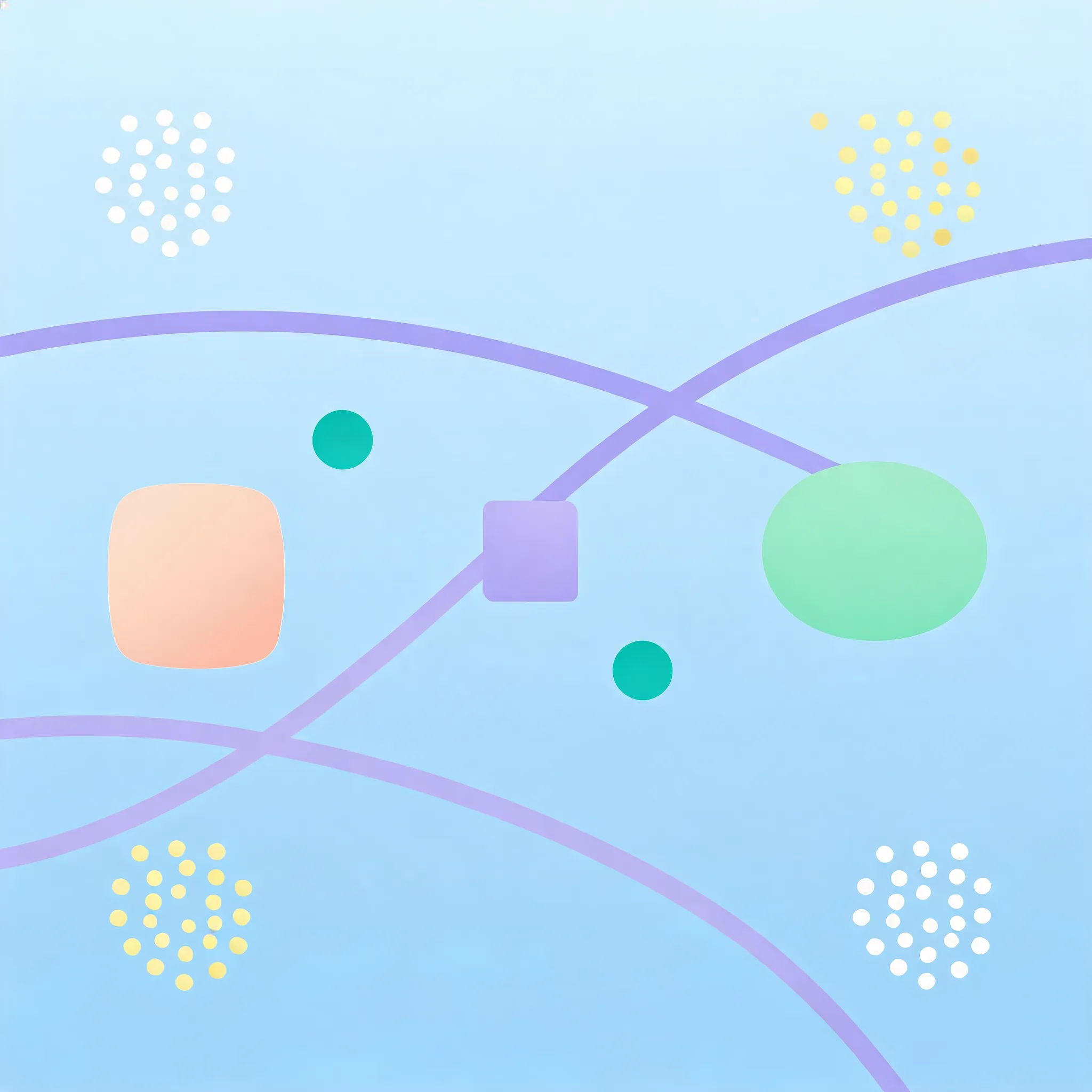 Harmonious composition of dots, lines, and planes