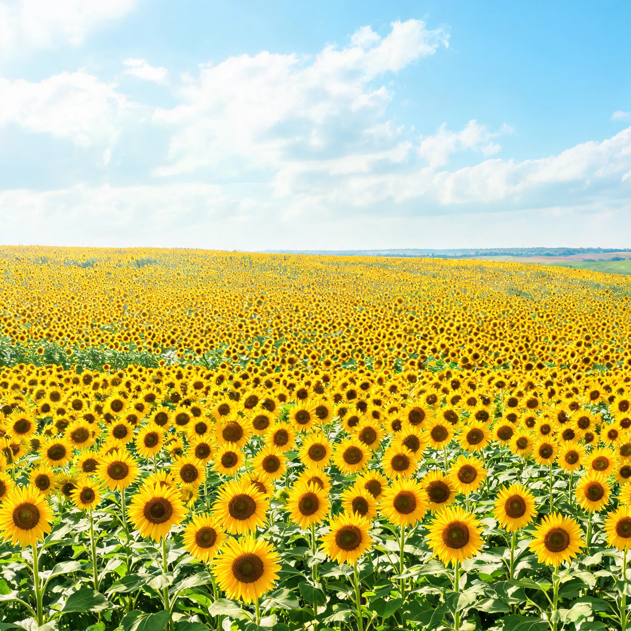 Field of blooming sunflowers