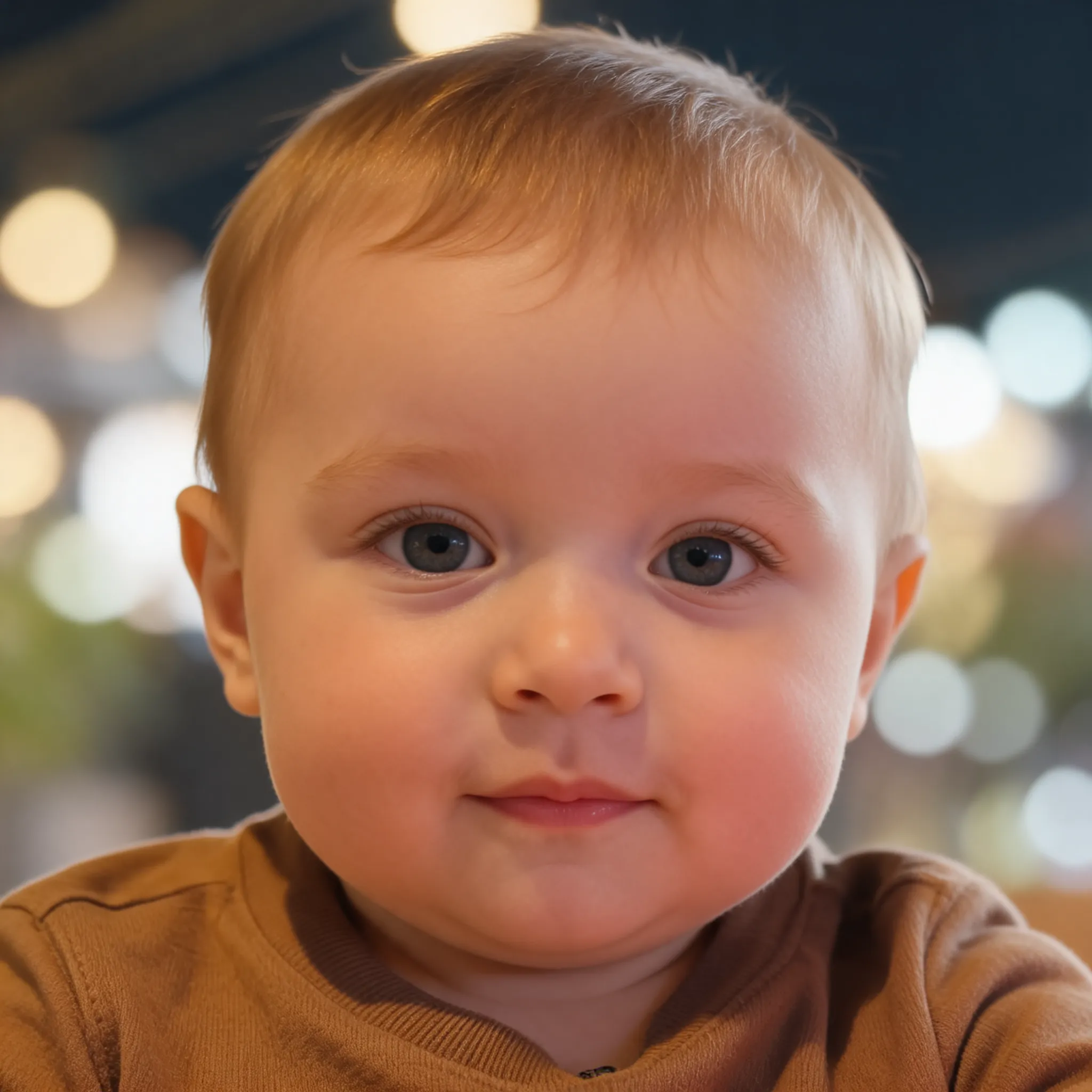 Generate a realistic baby portrait based on the uploaded parent photo or parent photos. Create an imagined future baby with natural facial features, soft baby skin, bright eyes, and a cute expression. Keep the result realistic, warm, and suitable for sharing with family or on social media.