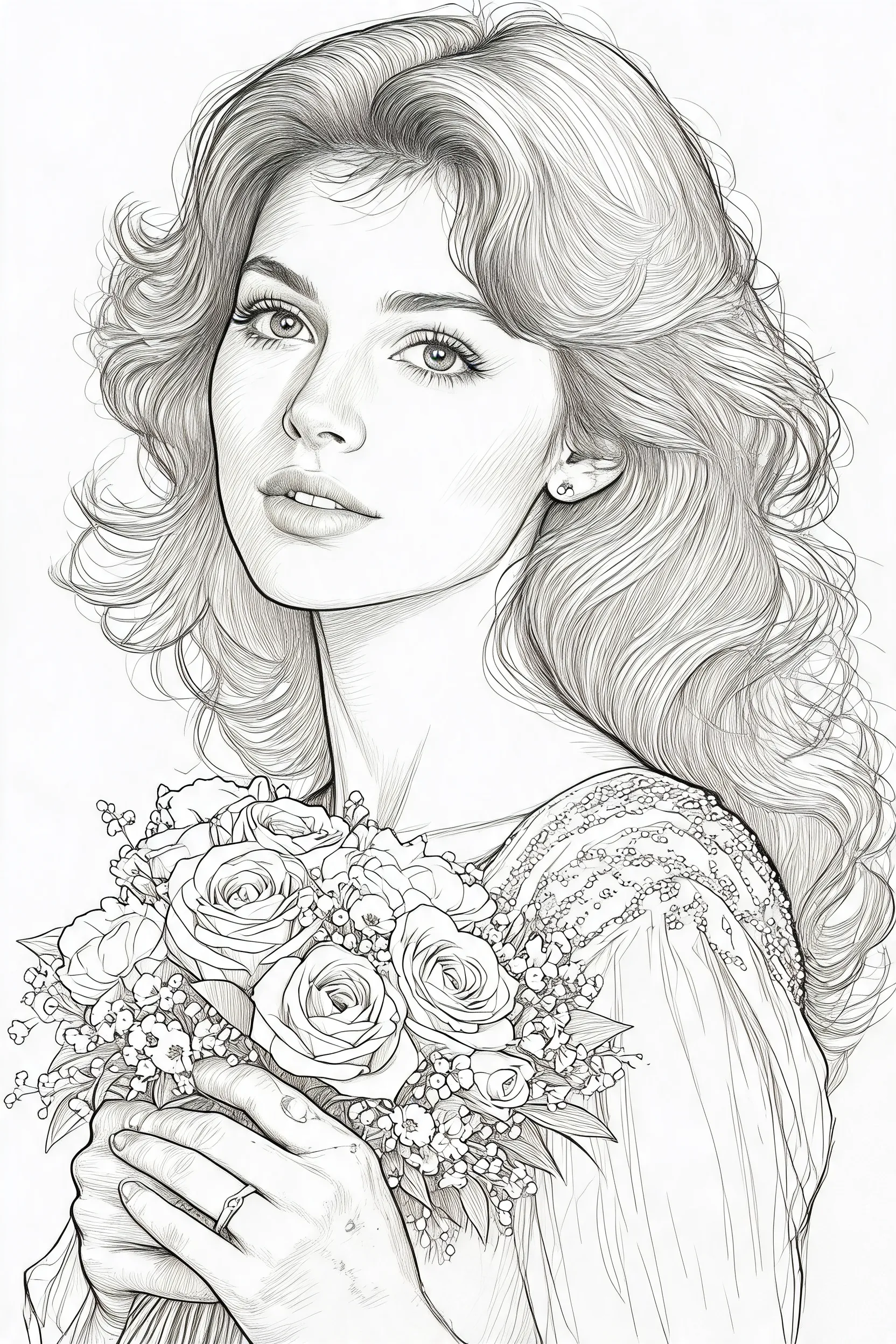 Recreate the uploaded portrait photo as a hyper-realistic line sketch. Focus the entire rendering on the face: use pencil lines of varying density, weight, and hatching to draw every shadow, highlight, and facial detail—there should be no soft, blended shading, only linework defining light and dark. Keep contour lines sharp and expressive, use layered cross-hatching to build volume and texture, and maintain the character’s exact likeness and expression. The rest of the portrait and background should be simple and unobtrusive, so all attention stays on the linework of the face. Hand-drawn, authentic pencil sketch texture, high detail, pure black and white, no distortion.