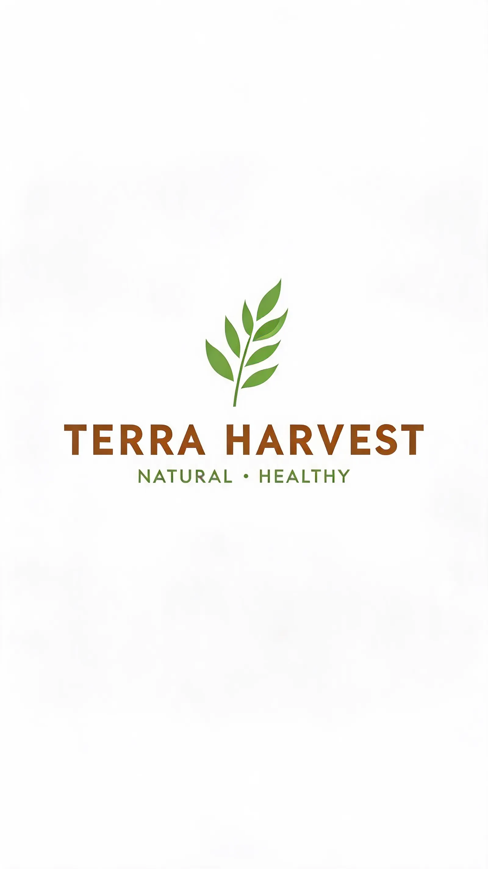 Minimalist and fresh logo using green and brown colors, incorporating leaf or wheat elements to convey natural and healthy concepts.