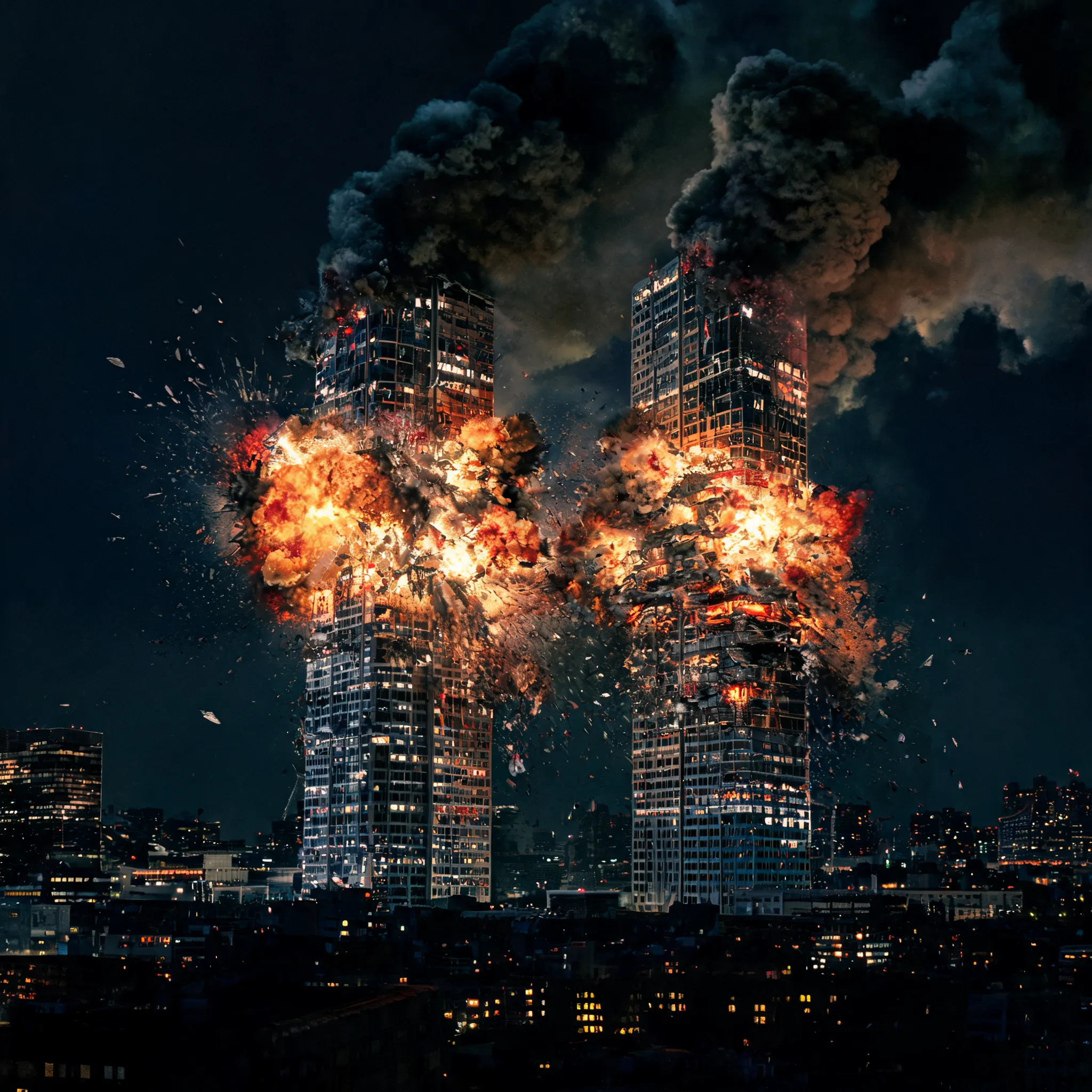 Skyscraper explosions from Fight Club
