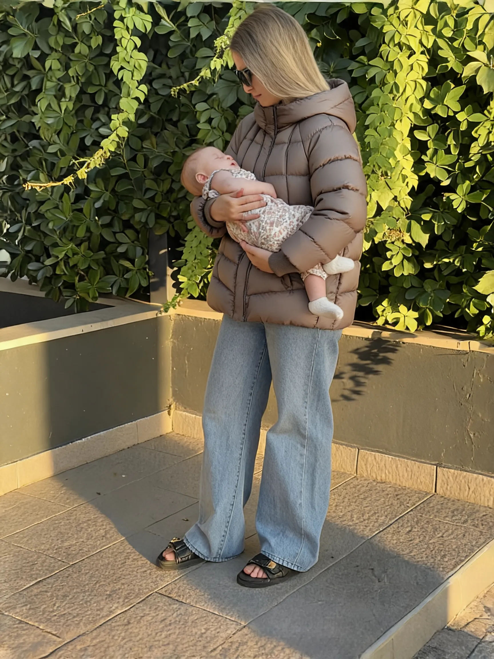 Try this clothing item on the person in the photo.