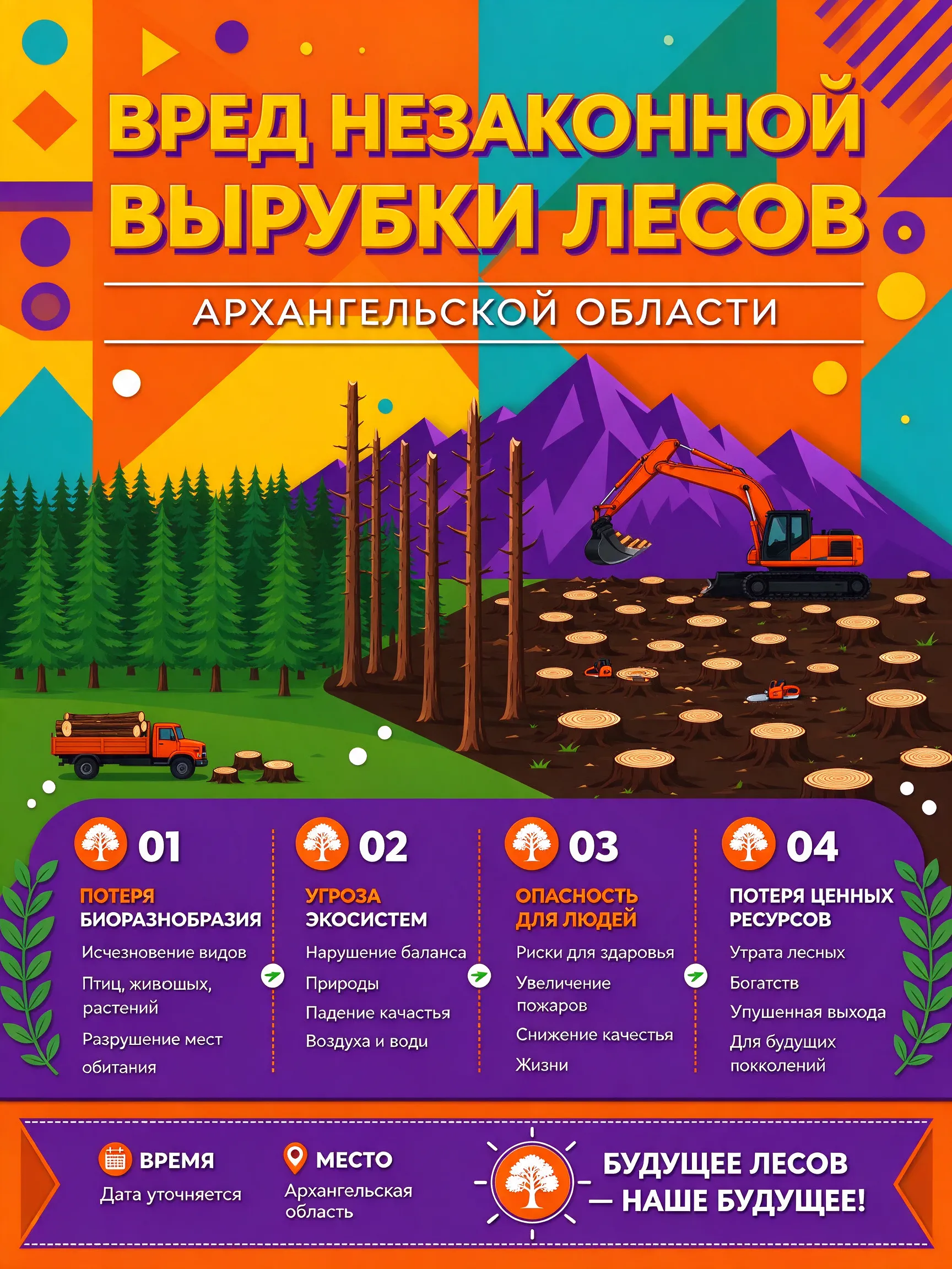 Вред незаконной вырубки лесов в Архангельской области
