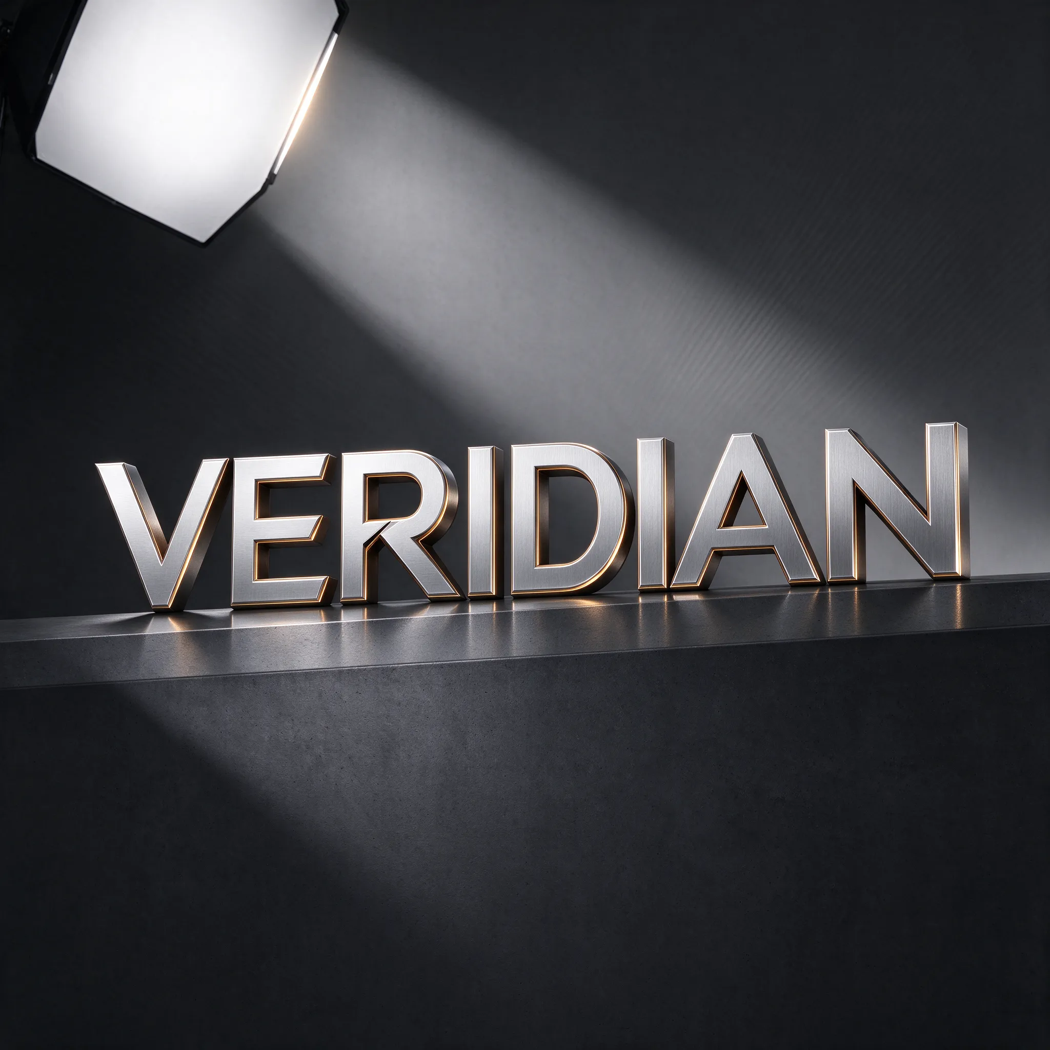 Metallic 3D typography for brand identity design