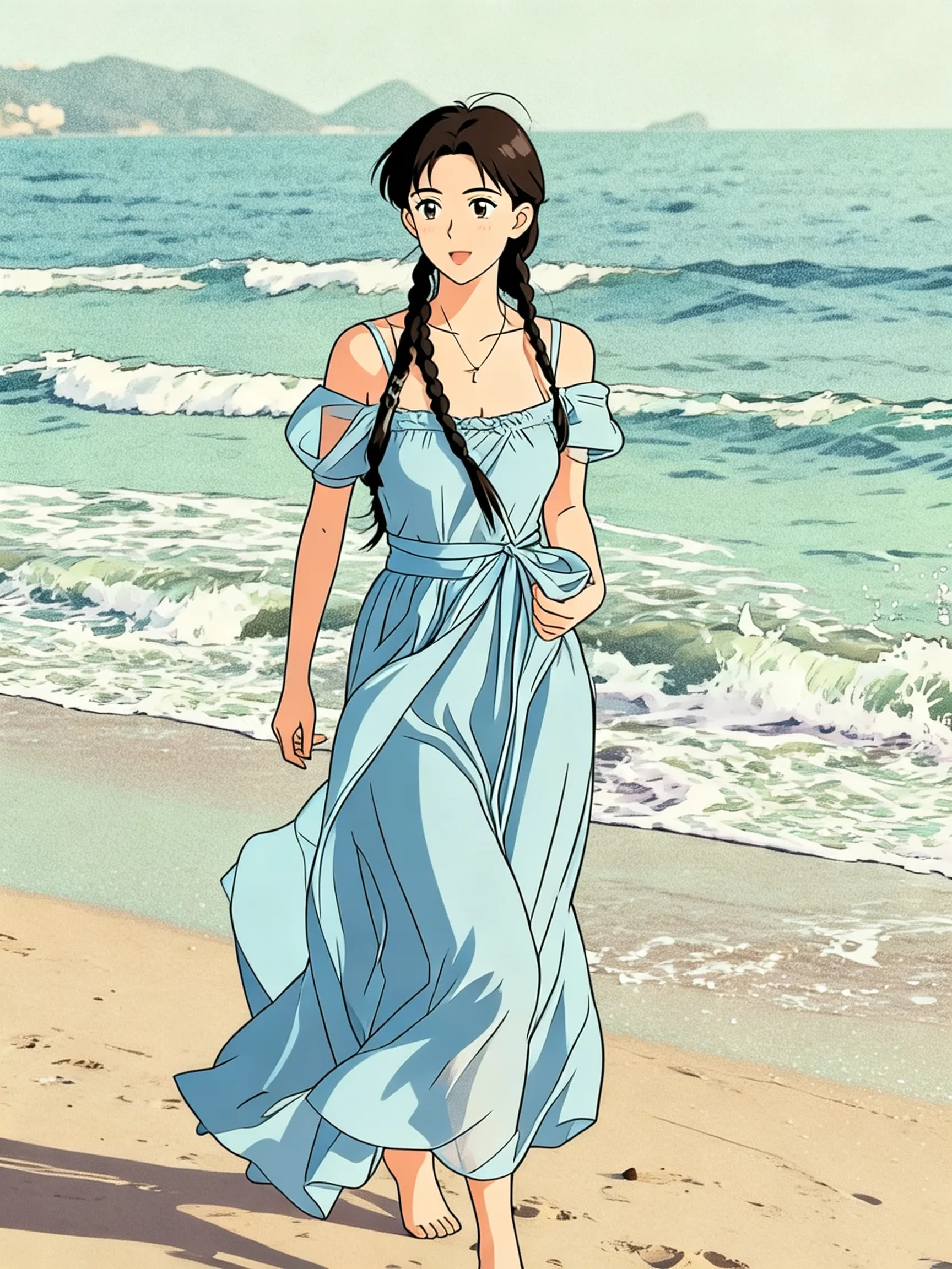 90s Retro: 90s anime screenshot, vintage cel animation style, slightly grainy texture, muted pastel colors, Sailor Moon aesthetic, lo-fi hip hop vibe.